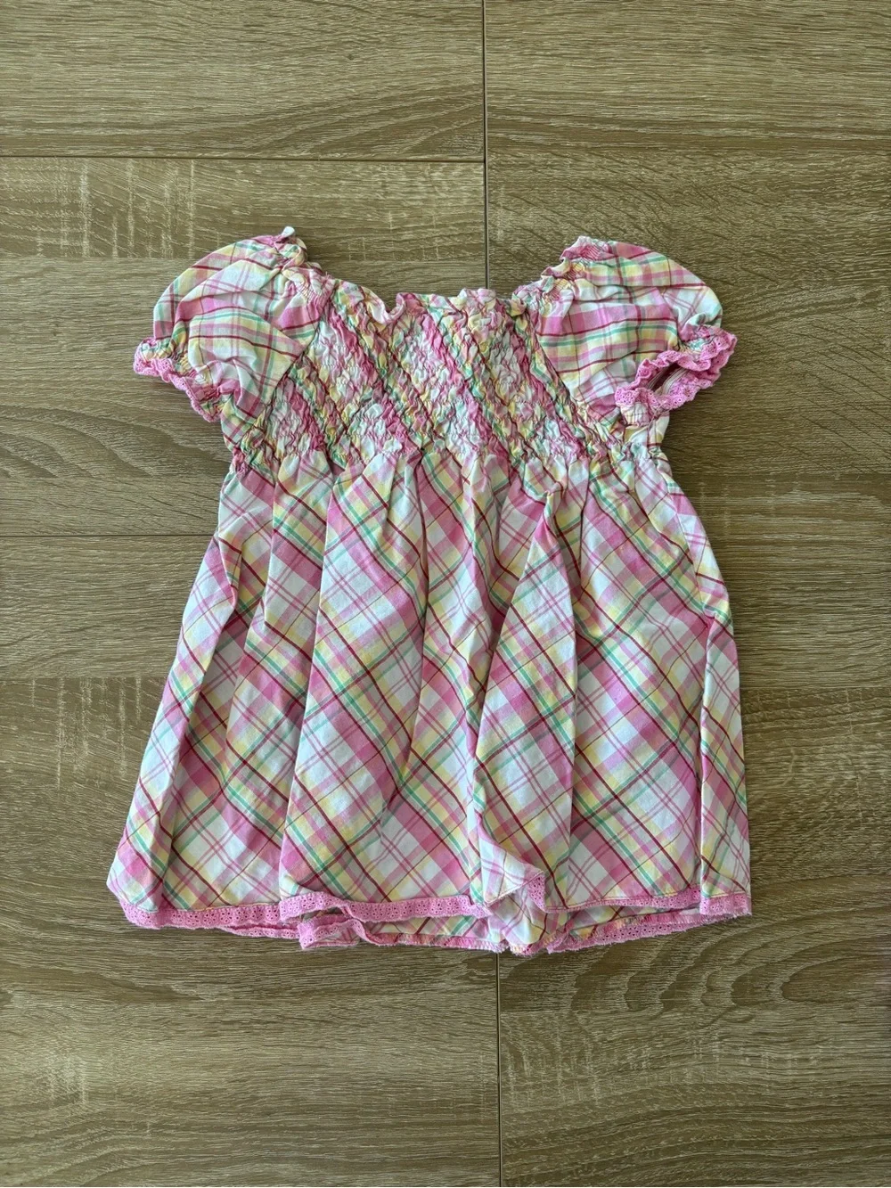 Vintage The Children’s Place plaid smocked dress with bloomers size 3-6 months